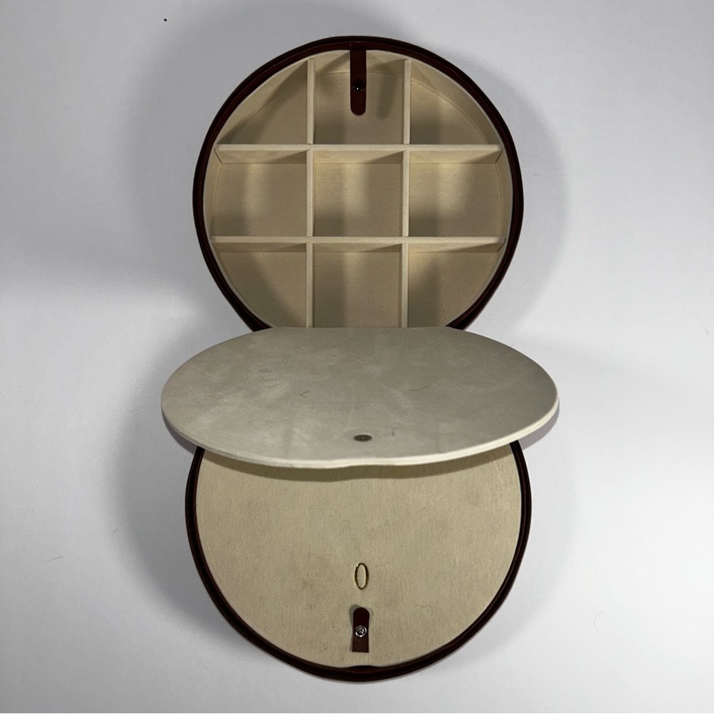 PreZerve Traveling Leather‎ Look  Zip Up Jewelry Case, Multi Sections, Hard Case